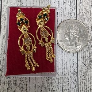 Bhoomi Elegant Gold and Black Dangle Earrings